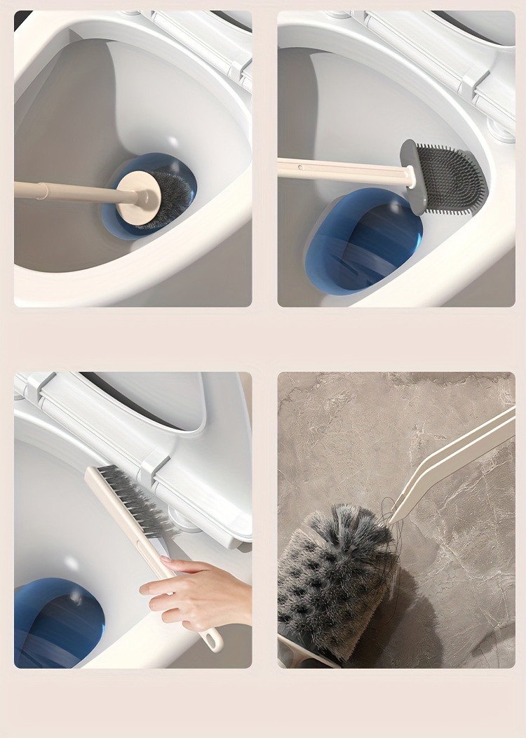 4点セット ト シ＆壁掛けホルダー付き ホームユース用オールインワンクリーニングブラシキット ライト スタイル トイレクリーニングブラシ＆収納ラック 商品詳細 4