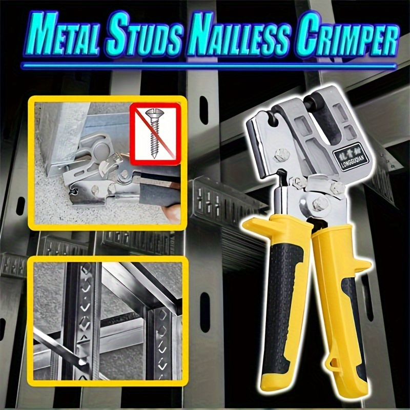 

Professional Metal Stud Crimper & Drywall Tool - Ideal For Fastening Ceiling Joists, Industrial-grade Keel Pliers