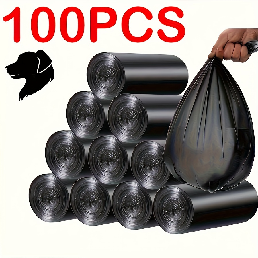 

100 Pack Plastic Trash Bags - 5-7l Leak-proof Small Waste Bin Liners For Food Waste, Tear-resistant Unscented Black Bags For Home, Office, Pets