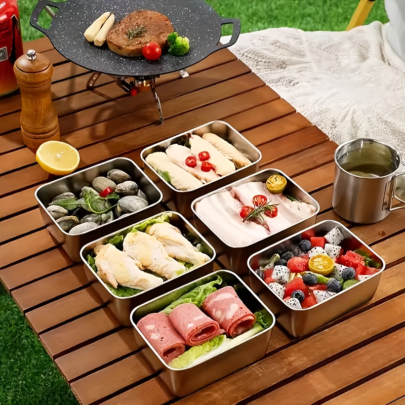 Stainless Steel Food Storage Container Set of 8 with Lids - Leakproof, Reusable, Versatile, Hand Washable - Ideal for Meal Prep, Picnics and Safe Food Contact