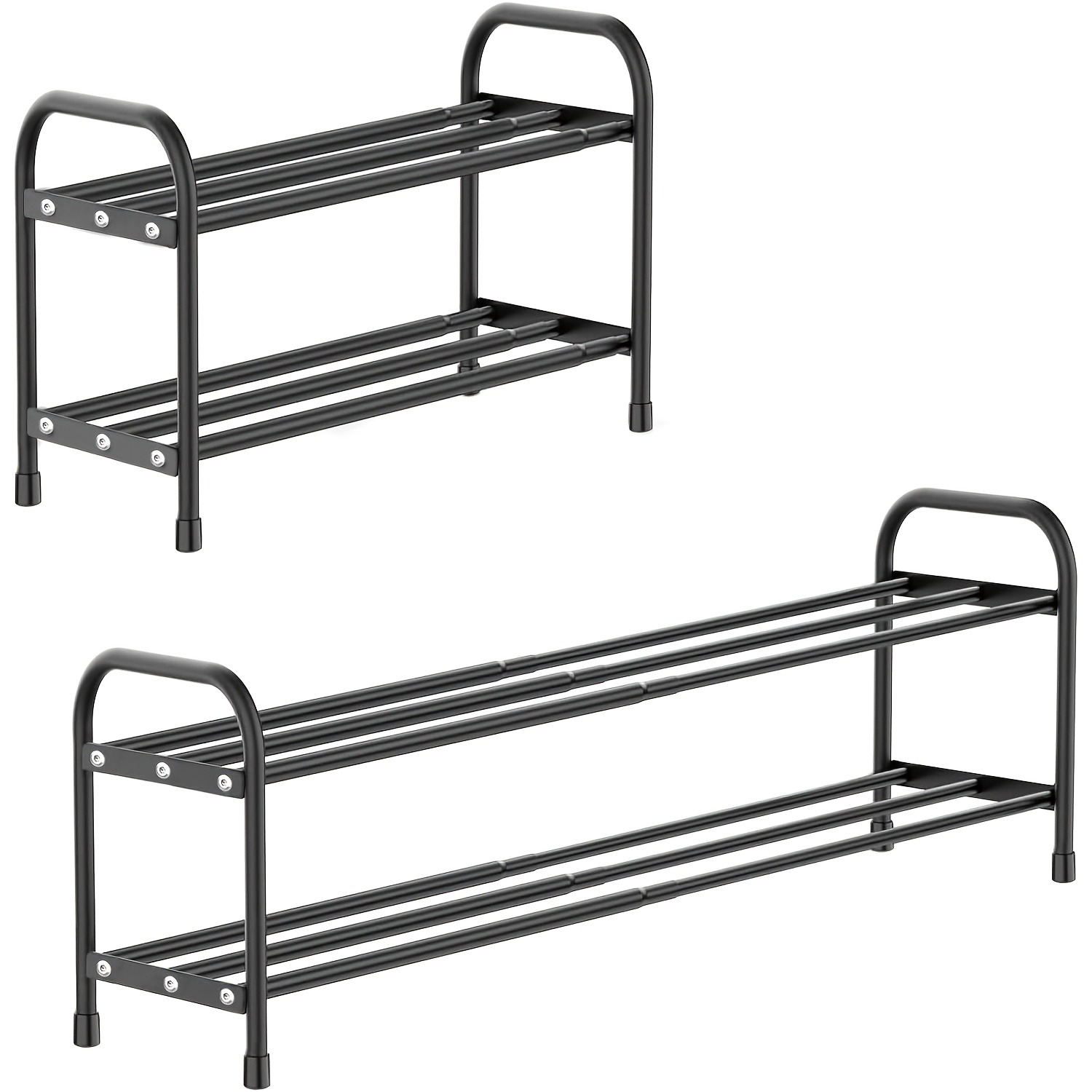 TEMU 2/3-tier Expandable Shoe Rack, Adjustable Shoe Shelf Storage Organizer Heavy Duty Metal Free Standing Shoe Rack For Entryway Closet Doorway