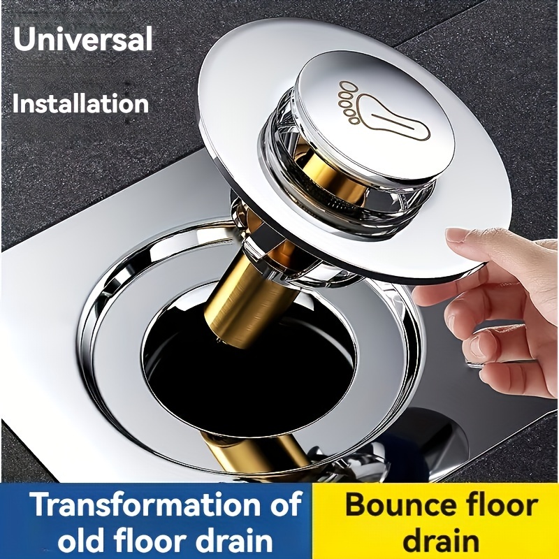 

304 Stainless Floor Drain With Filter Basket, Pop-up Bounce , Anti Odor And Insect Sealing Ring, Suitable For Bathroom Shower Drainage Pipe Valentine's Day Gift