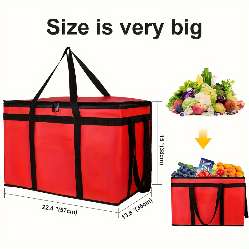 

1pc Hot And Cold Meal Insulation Food Delivery Bag, Food Grocery Tote Bag, Catering Insulation Bag, Pizza Insulation Bag, Food Bag, Cooler Bag