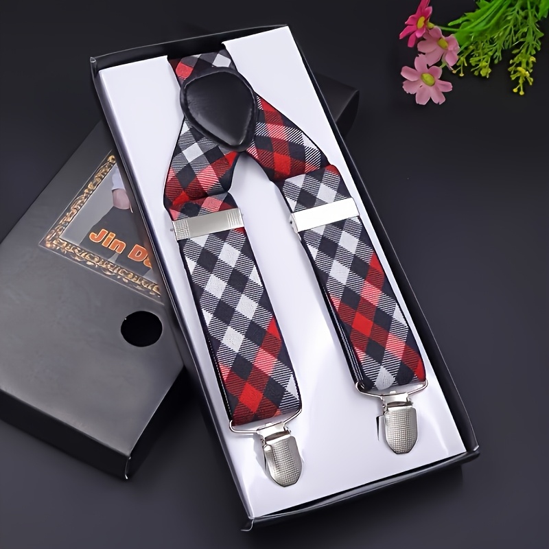 Image of Men'-clip Jacquard Adult Suspenders Trousers Elastic Suspenders For Boyfriend And Husband Gifts.