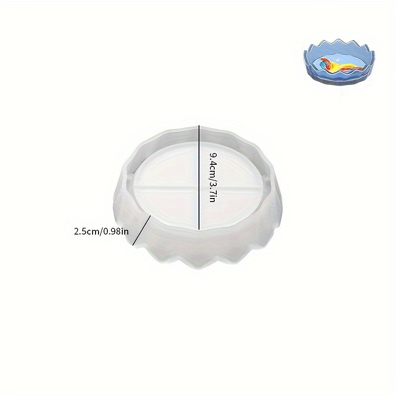 Image of Easy Style Storage Tray Saucer Plate Silicone Mold Round Cutout Plate Epoxy Resin Cast Irregular Bowl Silicone Mold For Clay Crafts Fruit Plate Jewelry Plate Potted Plant Holder