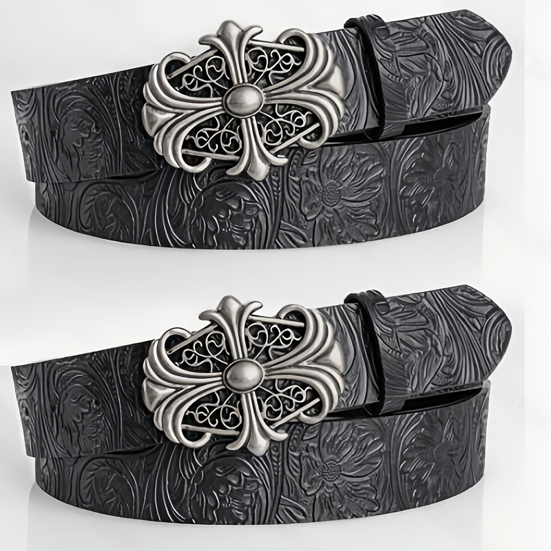 mens womens vintage hollow   belt bohemian punk rock y2k style unisex belt suitable for jeans dresses casual wear party outfits hollow   compatible for jeans skirts everyday and special occasions