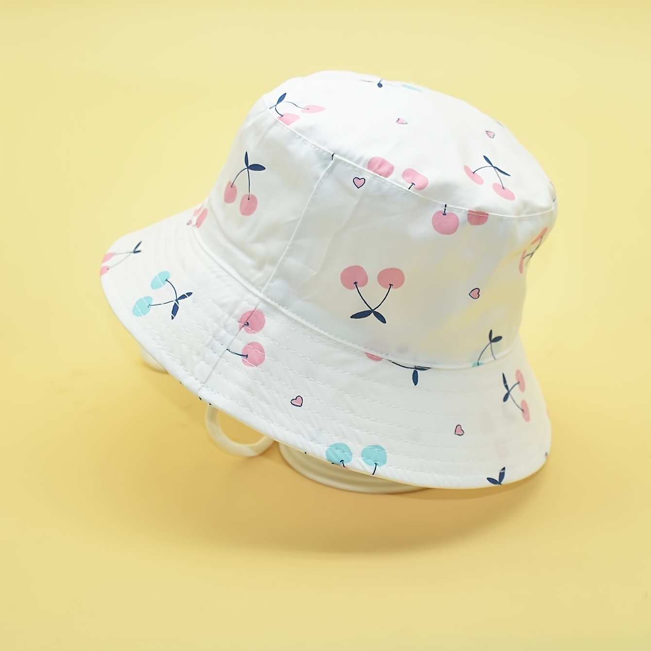 

1pc Cute Cartoon Cherry Fruit Print Children's Bucket Hat, Perfect For Sun Protection