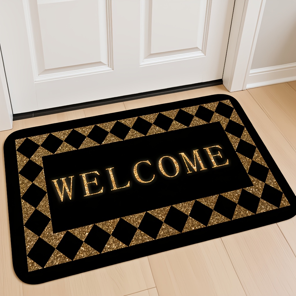 1pc Home Floor Mat, Kitchen Rug, Bathroom Carpet, Home Bedroom Entrance Anti-slip Pad, Wear-resistant Non-slip Carpet…: retailer-supplied image