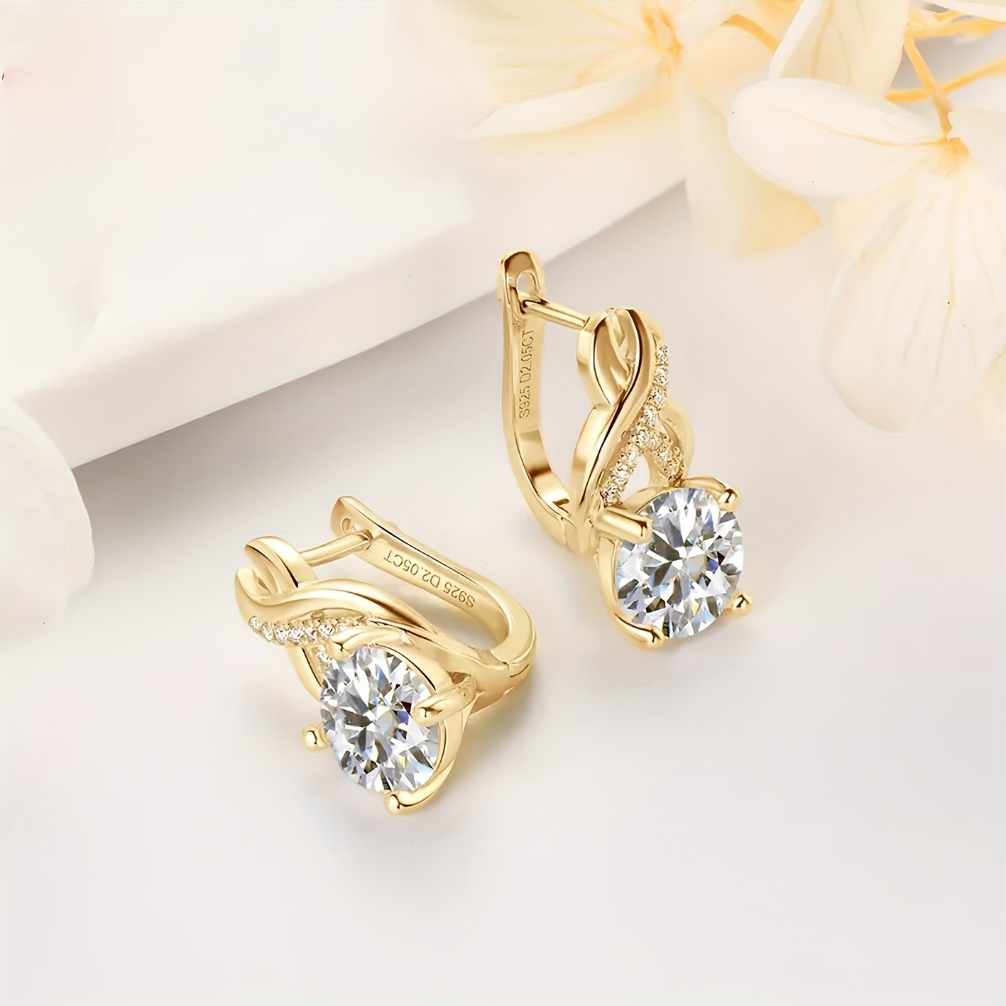 1 pair of moissanite infinity elements earrings for women 925 silver 8mm round moissanite earrings wedding party holiday gifts earrings for women jewelry gifts gift boxes Product details 2