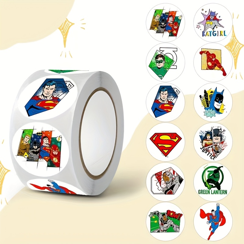 TEMU Hot 400pcs/Rollo DC Comics Sticker Adhesivos Decorativos Manualidades Cinta para Ordenador Teléfono Taza Botella de Agua Regalo de
