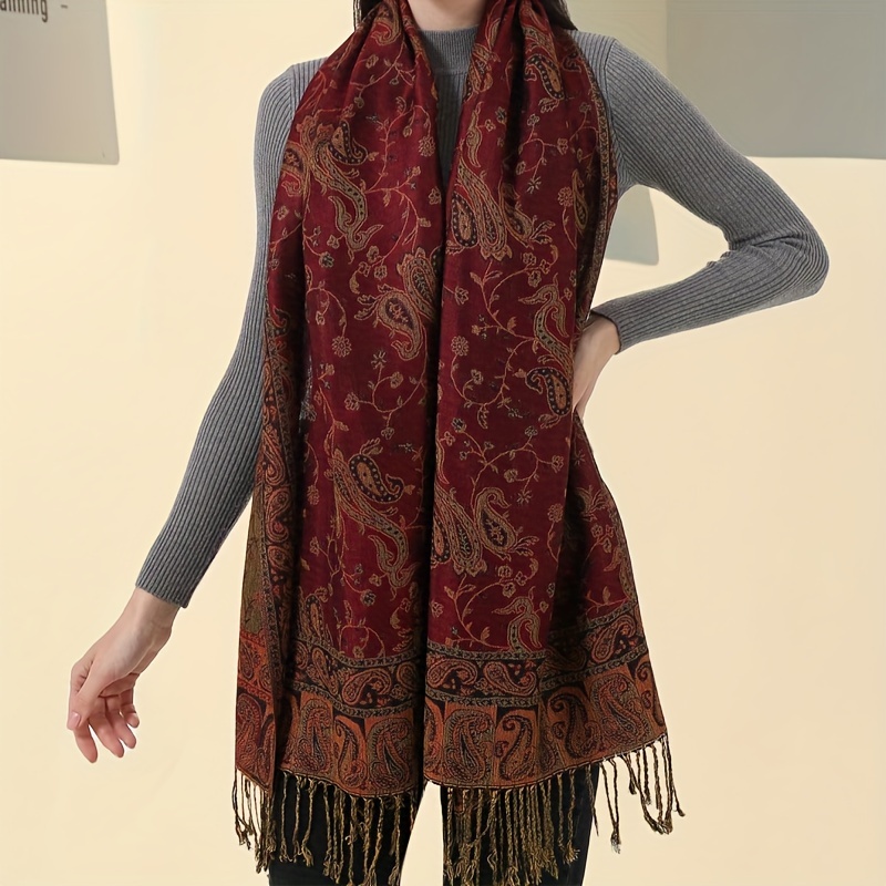 Autumn Shawl Women's Winter Jacquard Scarf Out Warm Scarf