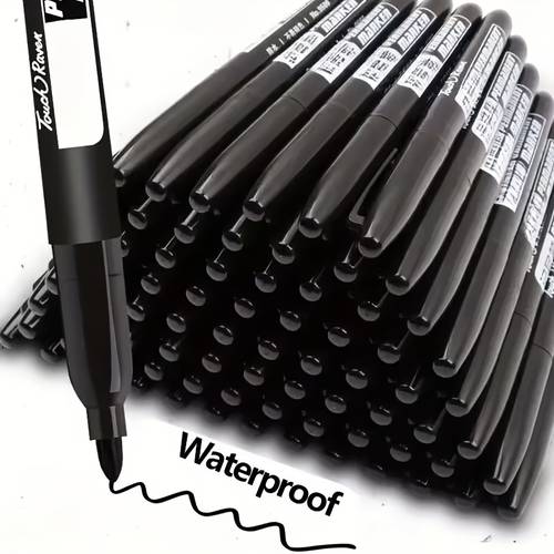 10pcs set of permanent markers non toxic black ink suitable for art sketching and office supplies 14 and up sketching tools professional markers durable markers high writing markers permanent pens for artists and