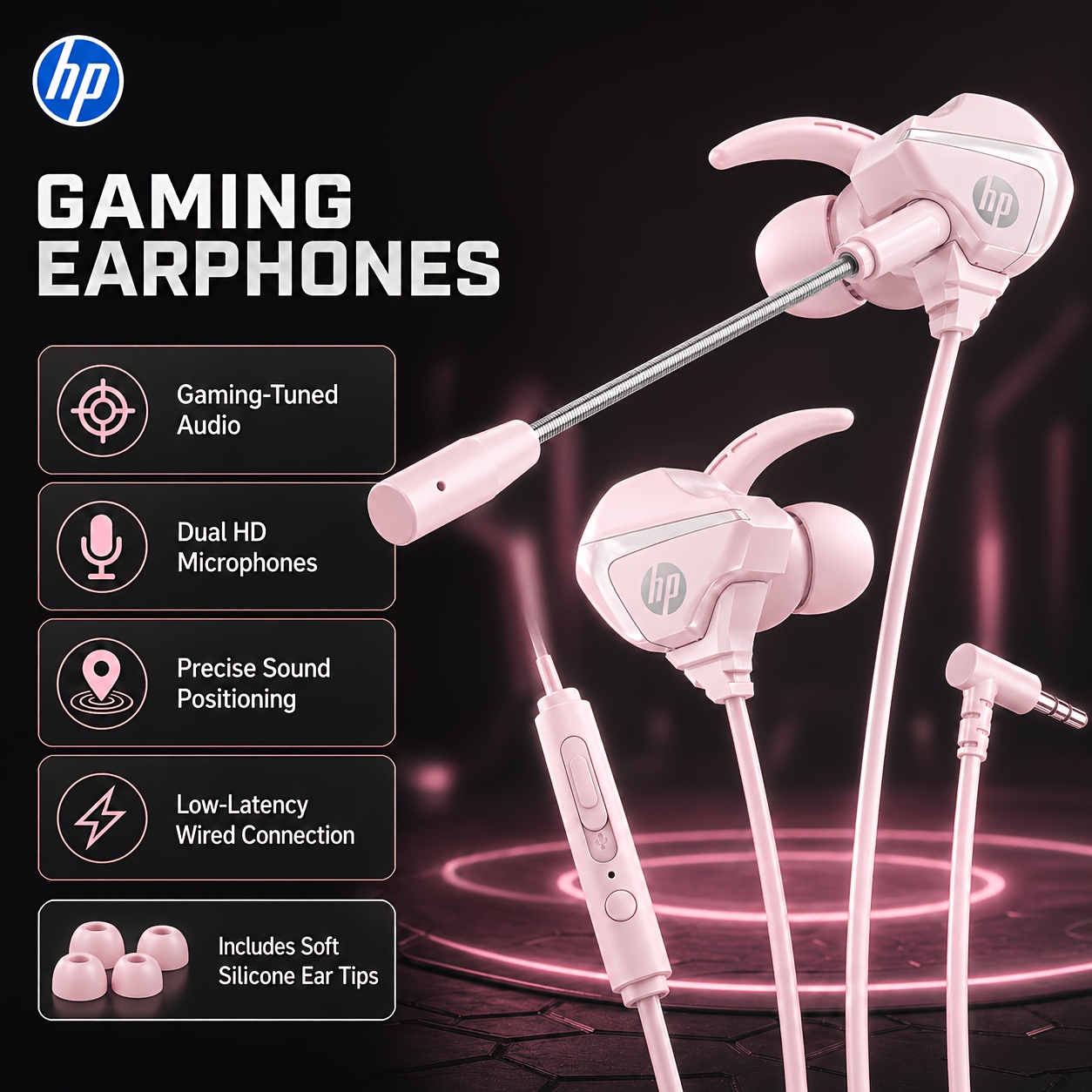 TEMU Wired Earbuds 3.5mm Gaming Headphones With Dual Microphones & Control, Hd Noise Reducing Mic For Clear Calls, With , Plug And Play For Pc Laptop