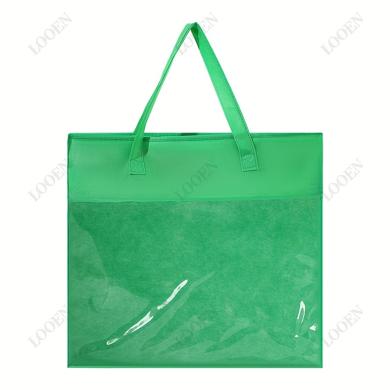 TEMU 3-color Large Capacity Yarn Storage Bags, Travel Packing Organizer Bag With Clear Pockets And Handle, Perfect For Closet Organization, Ideal For