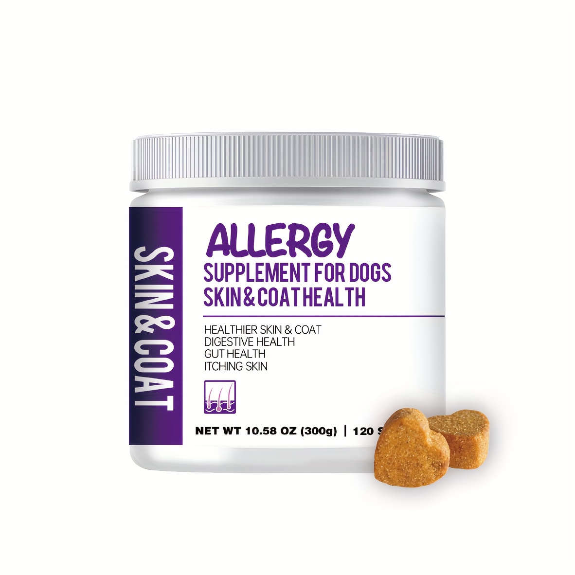 TEMU 120 Chews, Anti-allergy Chews, Fish Oil With , Skin Coat, Itching Skin, Coat Supplement