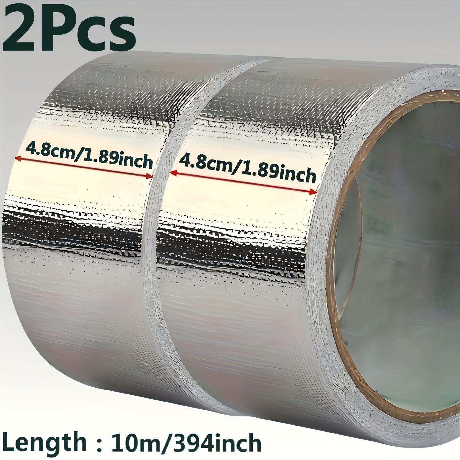 E-shop 1/2 Rolle 5x5/5x10cm Hochleistungs-Glasfaser-Aluminiumfolienband | Hitzebeständig bis 500°C, Flammhemmend & | Starke Haftung für Metall, Holz,