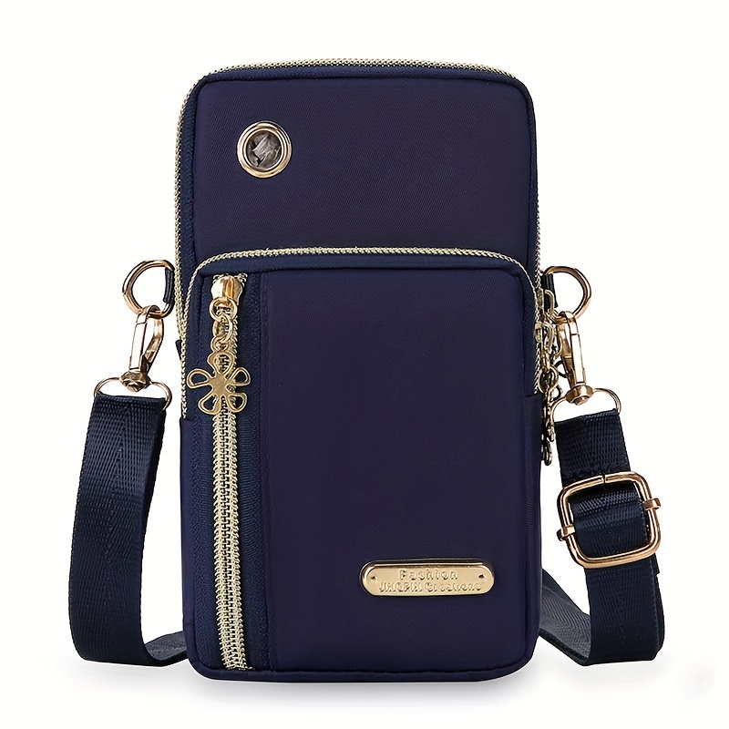 Fashion Black Mini Shoulder Bag With Zipper For Women, Perfect For Holding Your Phone And Wallet