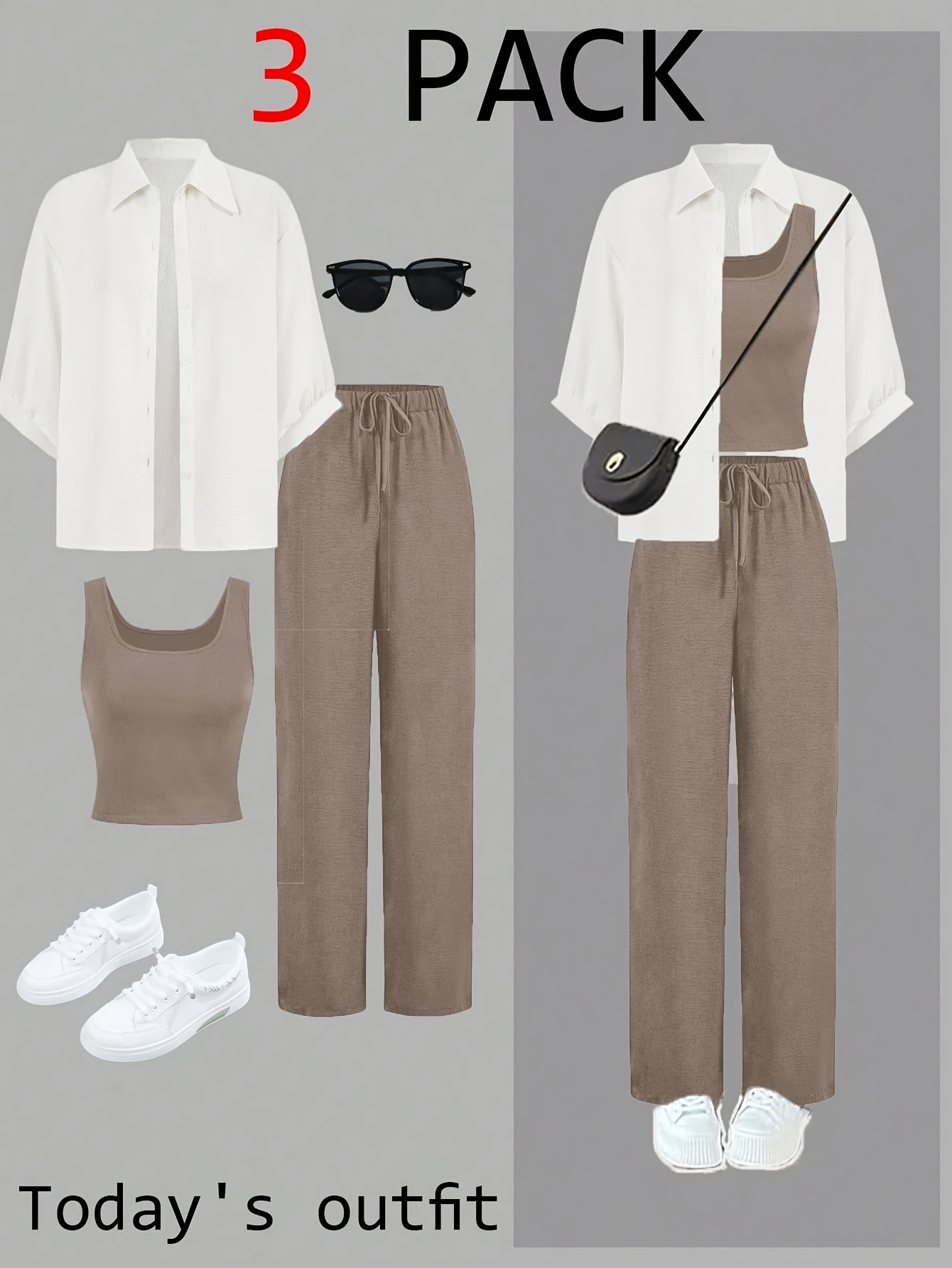 TADUM™ - Cozy Long Sleeve Turtleneck Top and Wide Leg Pants Set main image 1