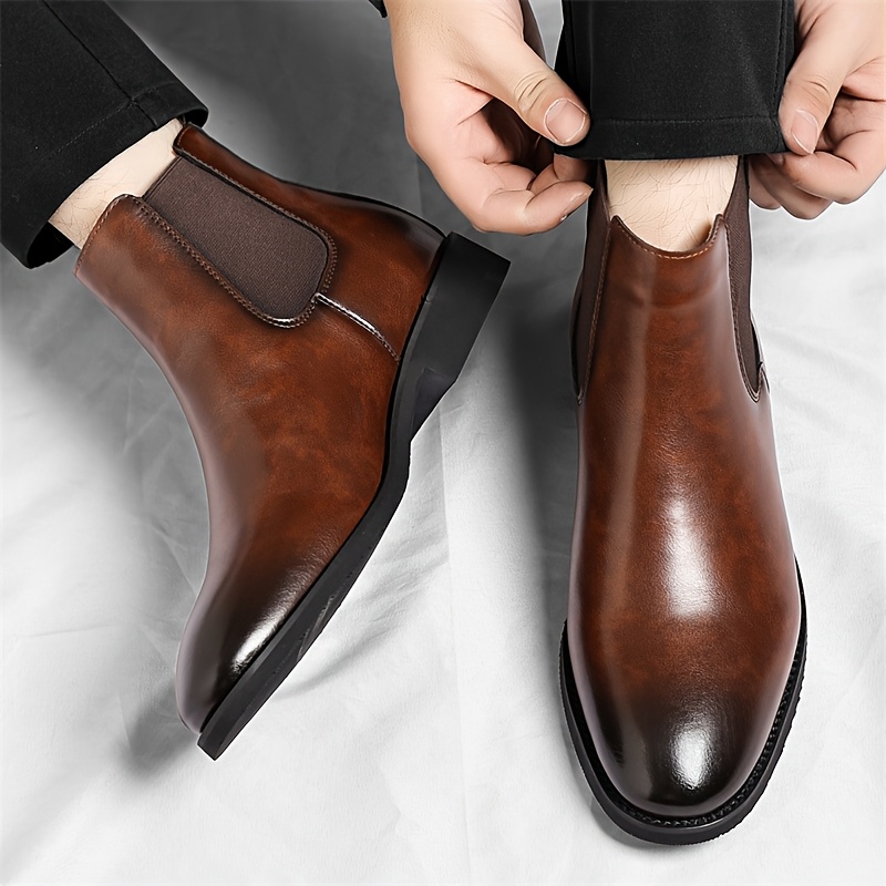 Men'S Chelsea Boots, Versatile And Stylish British-Style Short Boots, Comfortable And Breathable Mid-Calf Shoes