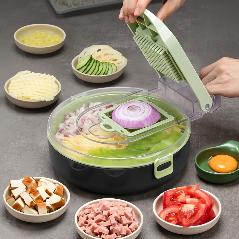 

Onion Food Cutter, Onion Chopper With Draining Basket, Professional Kitchen Food Chopper, Kitchen Vegetable Cutter With Round Container