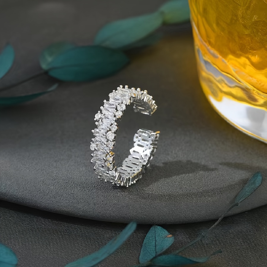 Copper Micro Zirconia Adjustable Ring for Women