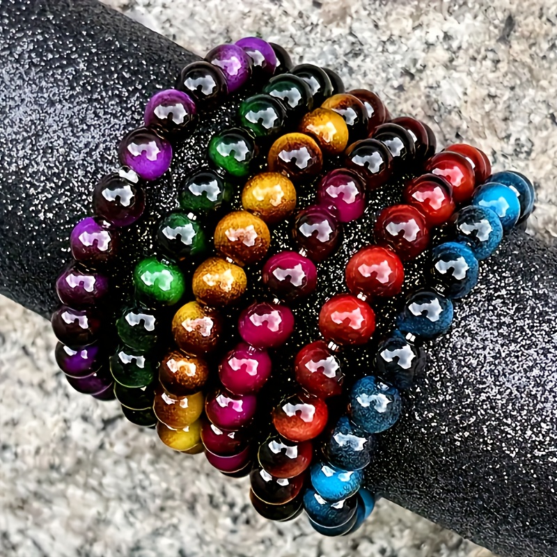 6pcs Eye Bracelet, 6 Different Colors, Each Representing A Different Meaning, Bohemian Style Bracelet, Wear, Christmas, Halloween And Other Small Gifts
