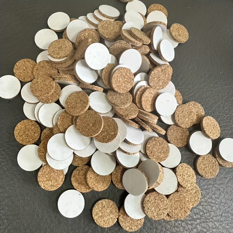 

500pcs Self-adhesive Cork Pads, 15mm Diameter, 2mm - Non-slip, Shock-absorbing, Single-sided For Grip & Protection On Wood