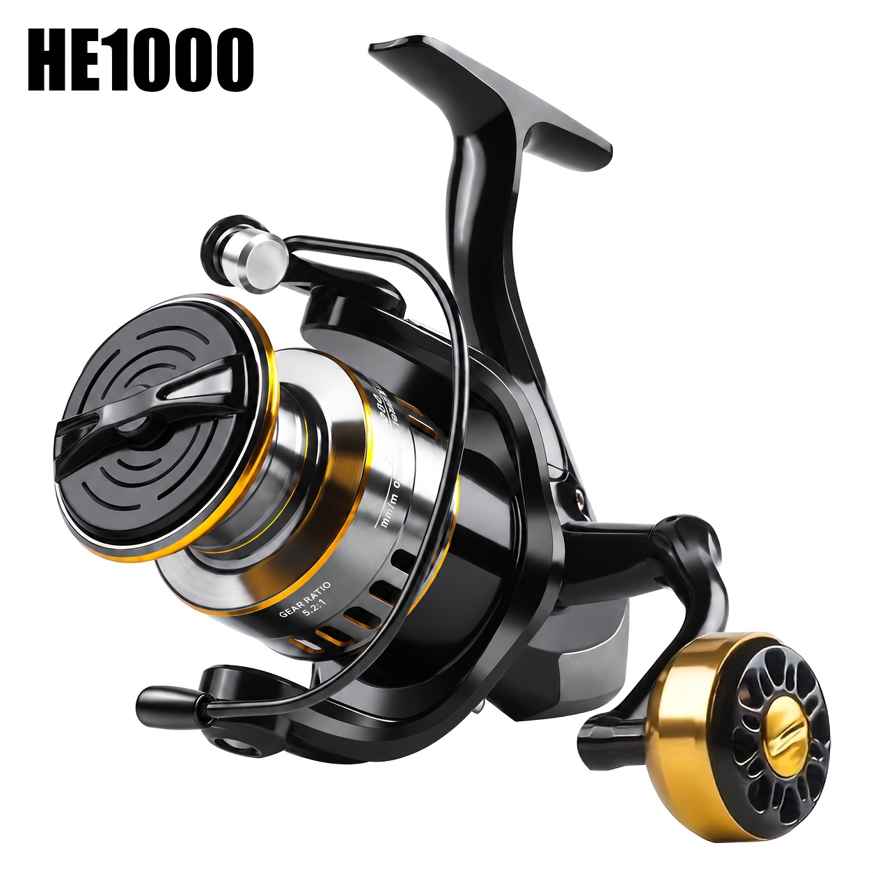 TEMU 1pc He1000-7000 Model Fishing Wheel Pill Line Cup Rocker Arm 5.2: Ratio 10kg Resistance Line Outlet Smooth And Sensitive Hand Interchangeable