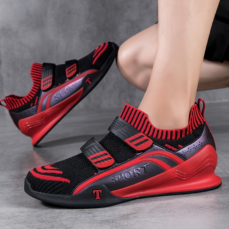 JiuQing Deadlift Schoenen Heren Dames Gewichtheffen Squat Schoenen Barefoot Fitness Cross-Trainer Sneaker Voor Indoor Gym,Rood,37 EU