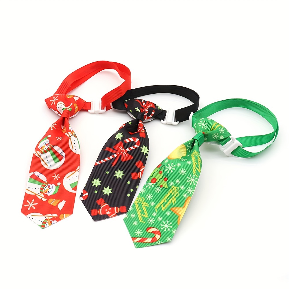 festive christmas pet bow tie adorable holiday accessory for dogs cats featuring snowman santa claus tree details 3