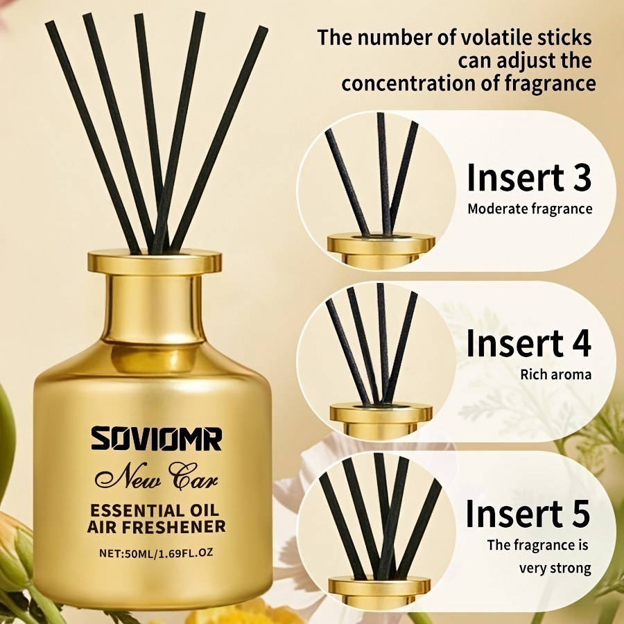 1 Sticlă de Difuzor de Ulei Esențial, Perfect pentru Spații Mari, Acest Odorizant de Aer de Lungă Durată Eliberează un Parfum Plăcut. Disponibil într-o Varietate de Parfumuri, Inclusiv Ocean, Căpșună, Santal, Mașină Nouă, Vanilie și Iasomie, Este un Cadou Ideal