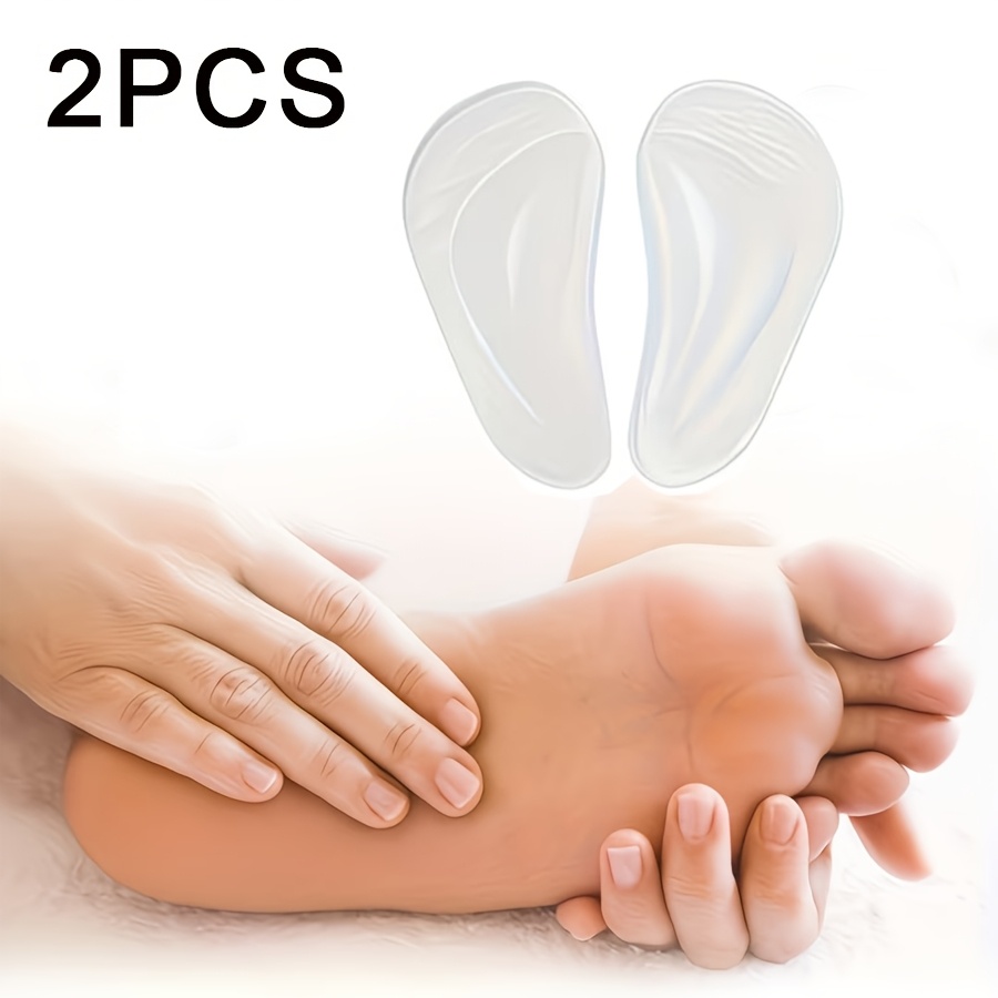 TEMU 2 plantillas de soporte de en silicona, extra suaves, unisex, autoadhesivas, reutilizables y lavables. Adecuadas para zapatillas deportivas,