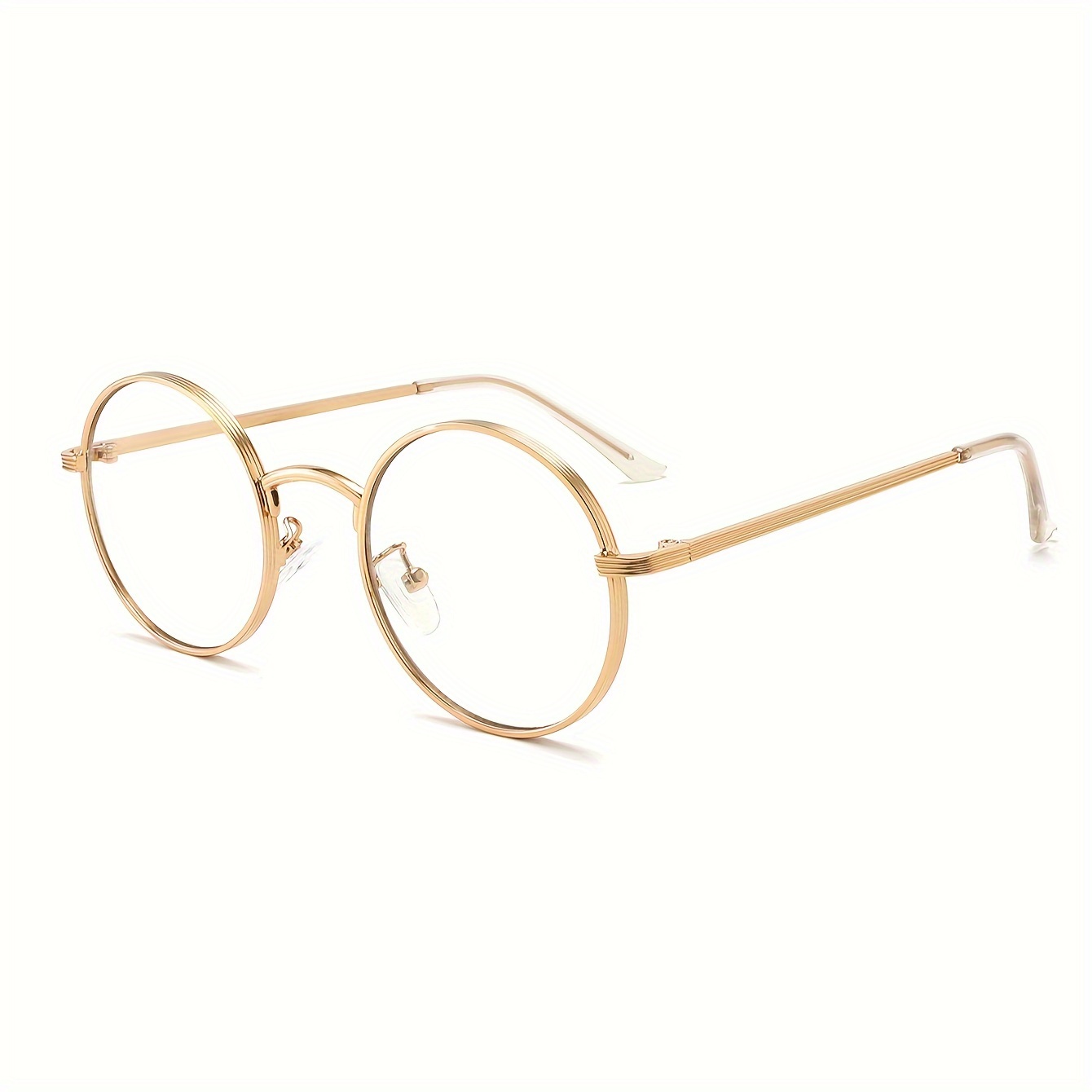 Image of Youth Anti-computer Glasses, Unisex Anti-computer Glasses, Suitable For Boys And Girls, Rimmed With Striped Temple Tips, Small Size For Teens, Blue Light Blocking Glasses