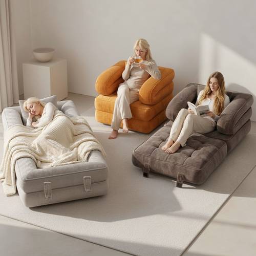 folding sofa bed 1 person chair bed with backrest and pillow space saving single room bedroom apartment gray and orange bean bag chair living room furniture boneless couch for living room