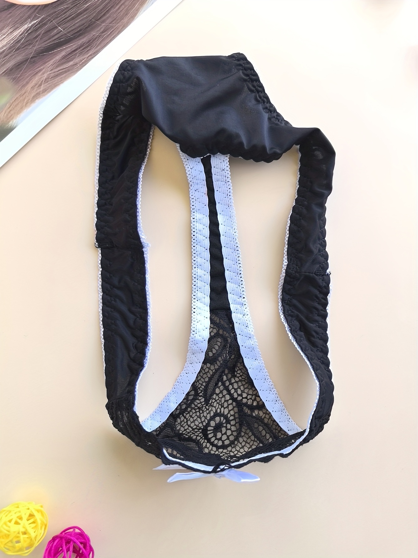 Juego de 5 tangas de encaje  para mujer, transpirables, a la moda, suaves, ajustadas, sin costuras y cómodas, con ribete de color de contraste