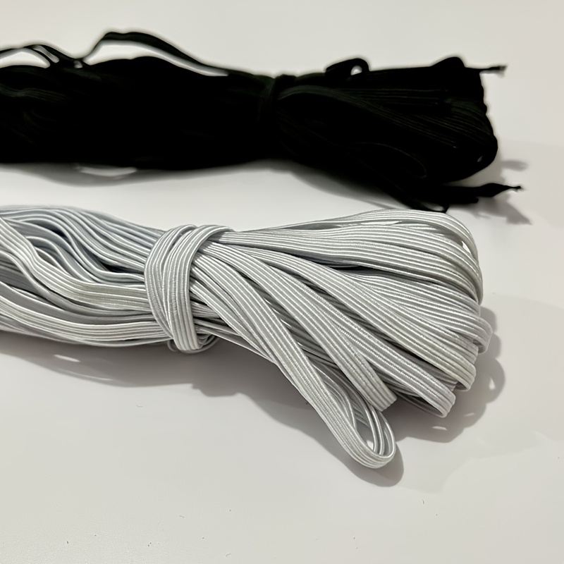 TEMU 2pcs/Pack 10Mètres 3Mm/6Mm Bande Élastique Plate Cordon de Couture Extensible Bande Élastique Plate Haute Élasticité pour Nœuds Garniture Masque