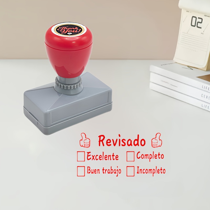 TEMU 1 sello de oficina para , retroalimentación de aprendizaje, dispensación automática de tinta, impresión , diseño único, sello de maestro, sello