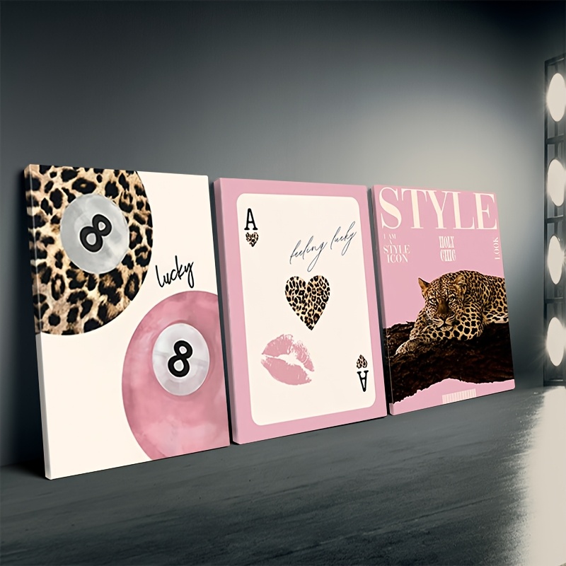 Pink Bows Coquette Poster Set - 4 Piece Disco Ball & Butterfly Wall Art, 8x12 Inch Unframed
