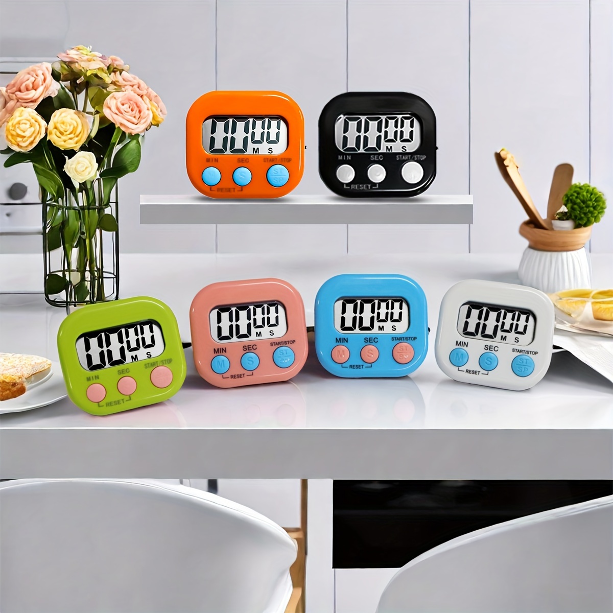 

6pcs Cute Timers - Cooking, Baking, Classroom & Office Use (aaa Battery Not Included)