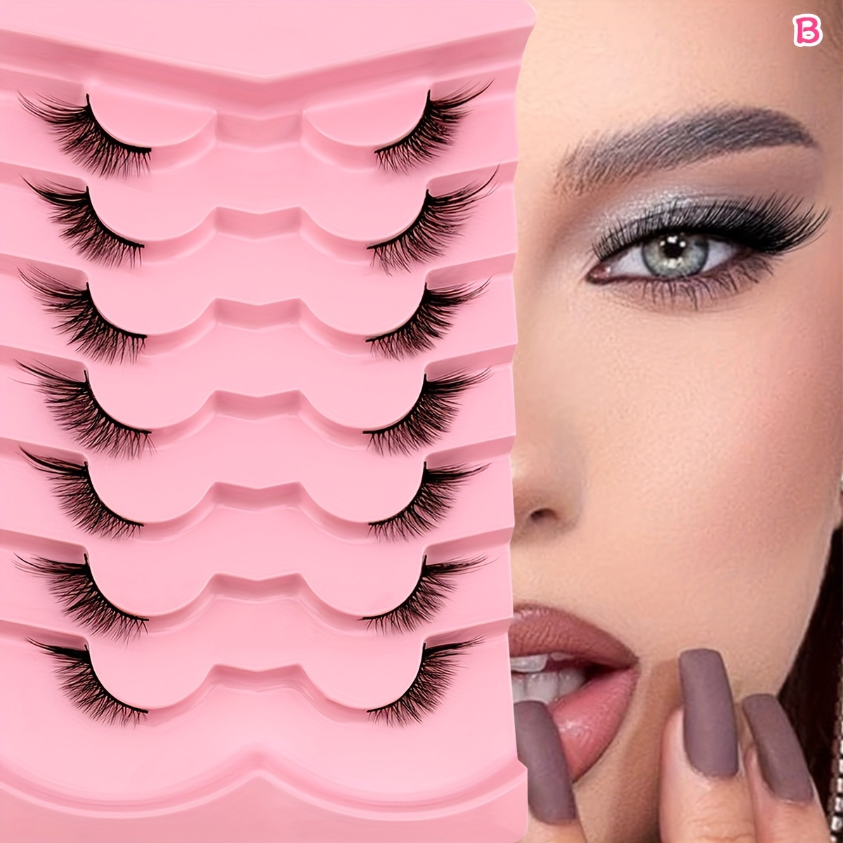 ICYCHEER Falsche Wimpern 5D Nerz – 7 Paare, Handgefertigt, Fluffig, Crisscross, Wiederverwendbar (Schwarz, 03)