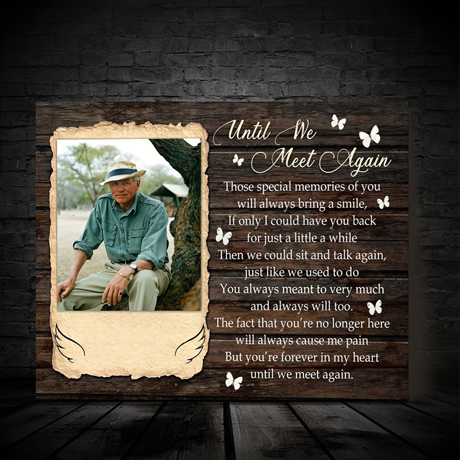 

Personalized Framed Canvas Art - Custom Photo "until We Meet Again" - Perfect Family Keepsake, 11.8x15.7 Inches