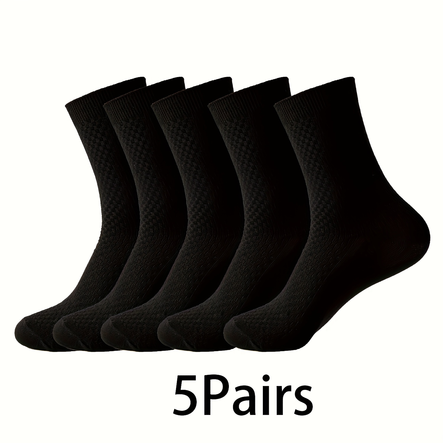 E-shop 5 Paar einfarbige Bambusfaser Socken für Damen und Herren, Business Casual atmungsaktive Mid-Calf Socken, Bambusfaser Stoff ist weich und bequem
