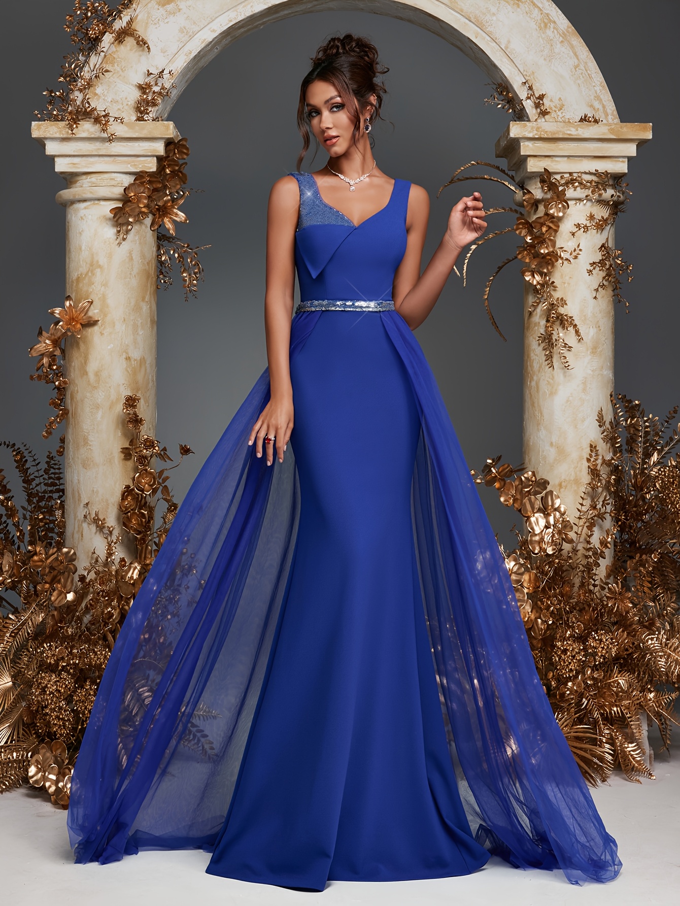 knee length dresses for ladies Light Blue Muslim Wedding Dresses Luxury Beads Noivas ZW802 – TANYA BRIDAL main image 0