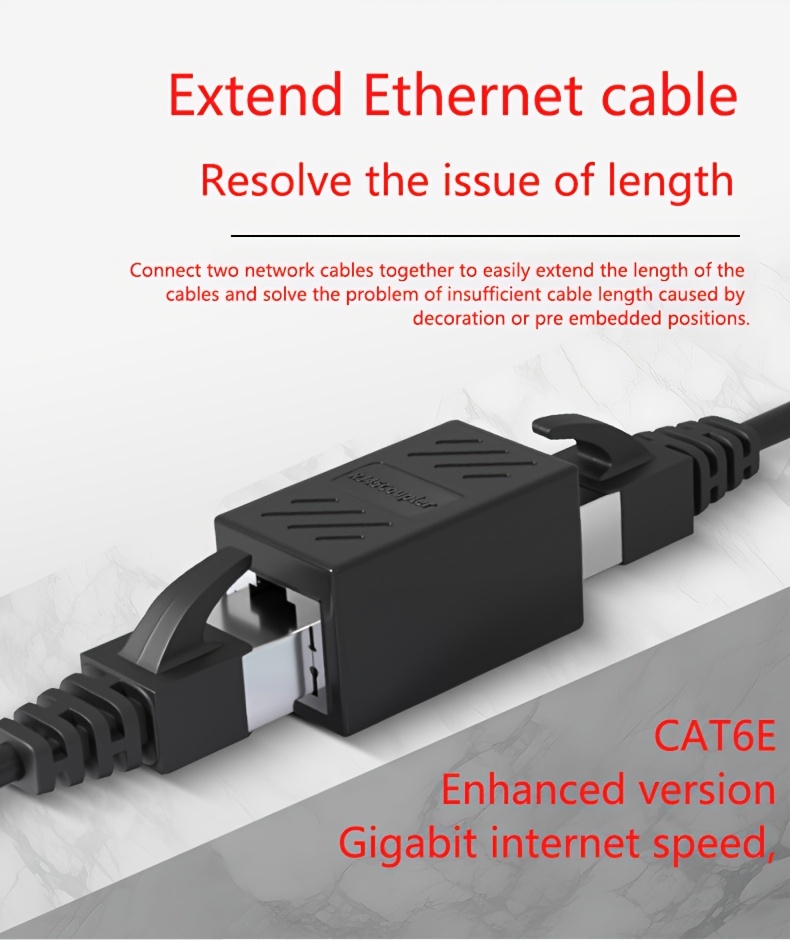 Connecteur Ethernet CAT6 Gigabit, Blindé, pour Extension Directe et Installation Pré-encastrée, Décoration Intérieure
