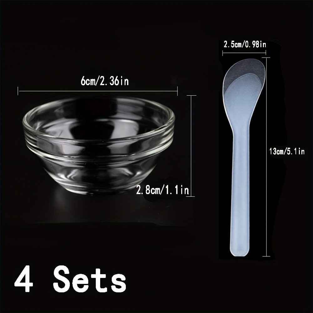 4 Sets Essential Oil Bowl Transparent Bowl Thickened Mask Bowl Adjusting Film Bowl Spa Supplies Tools