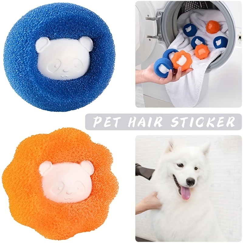 

4-pack Reusable Pet Hair Remover For Laundry - Machine Washable Lint Balls For Clothes And Fabrics - No Battery Needed, Laundry Accessories For Pet Owners