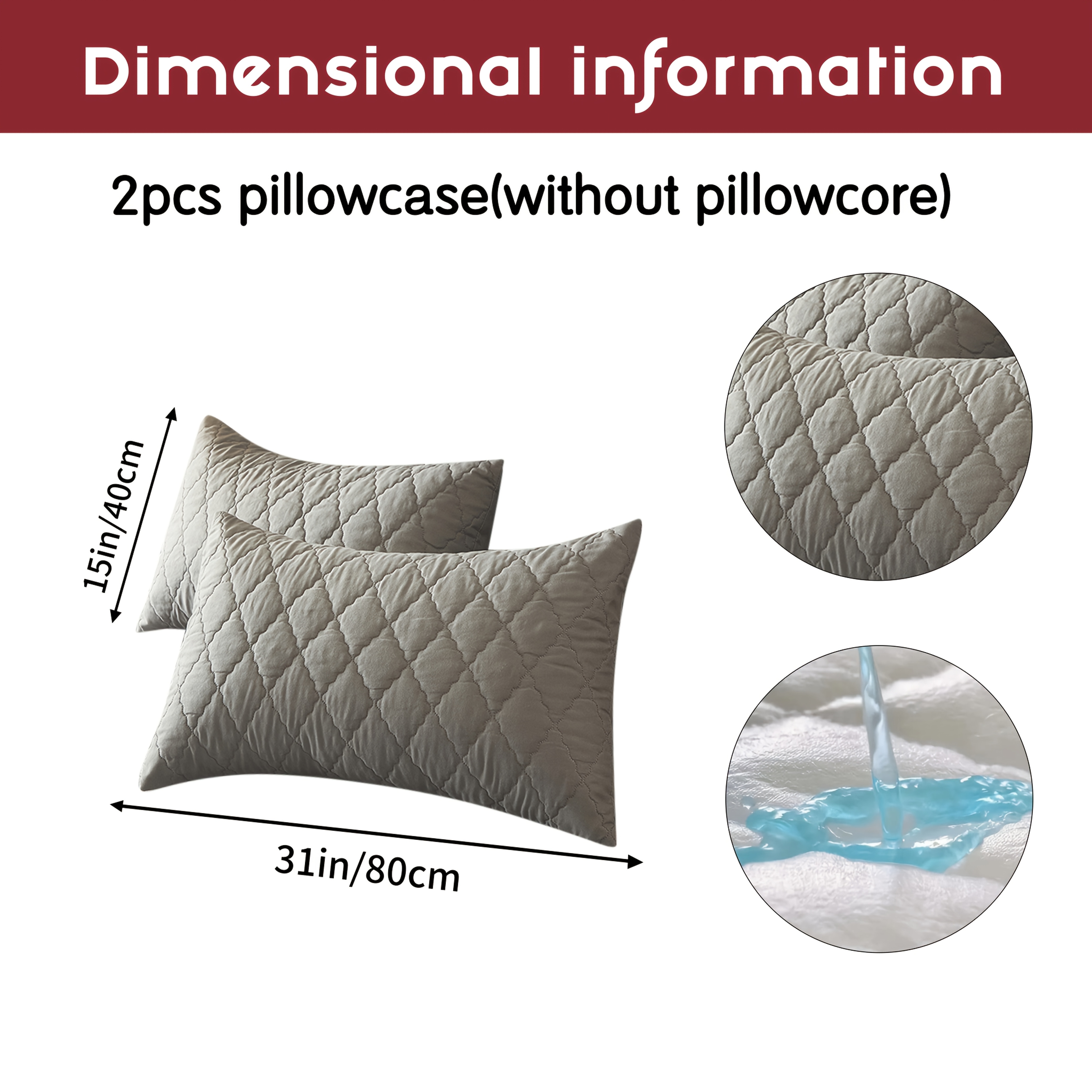 E-shop 2er-Set Kissenbezüge, 100% Polyester, Geometrisches Diamantmuster, Maschinenwaschbar, Weich und Strapazierfähig, Mehrere Farben, für