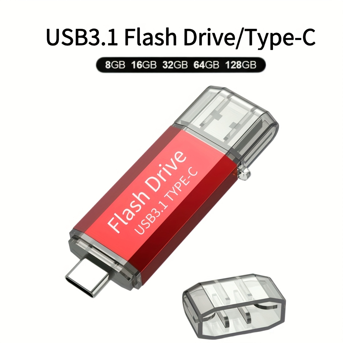 

Clé USB Lansten C 8 Go/16 Go/32 Go/64 Go/128 en 1 USB 3.1 + USB Type C Clé USB Haute Vitesse Double OTG Clé USB pour Samsung, Huawei, MacBook, , etc.