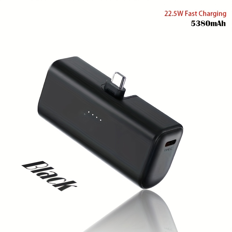 TEMU (pack Of 1/ Pack Of 2) 2025 Super 5380mah 22.5w Fast Charging, Usb Portable Power Bank, Mobile Phone Power Bank, Usb Type-c Mode, Rechargeable