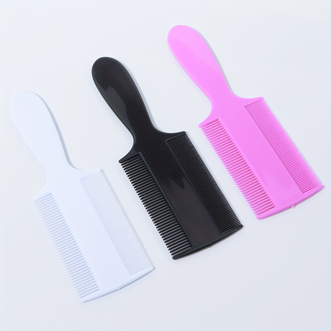 3pcs Double-sided Fine Tooth Combs For & Removal - Abs Handle, Portable Hair Styling Tools